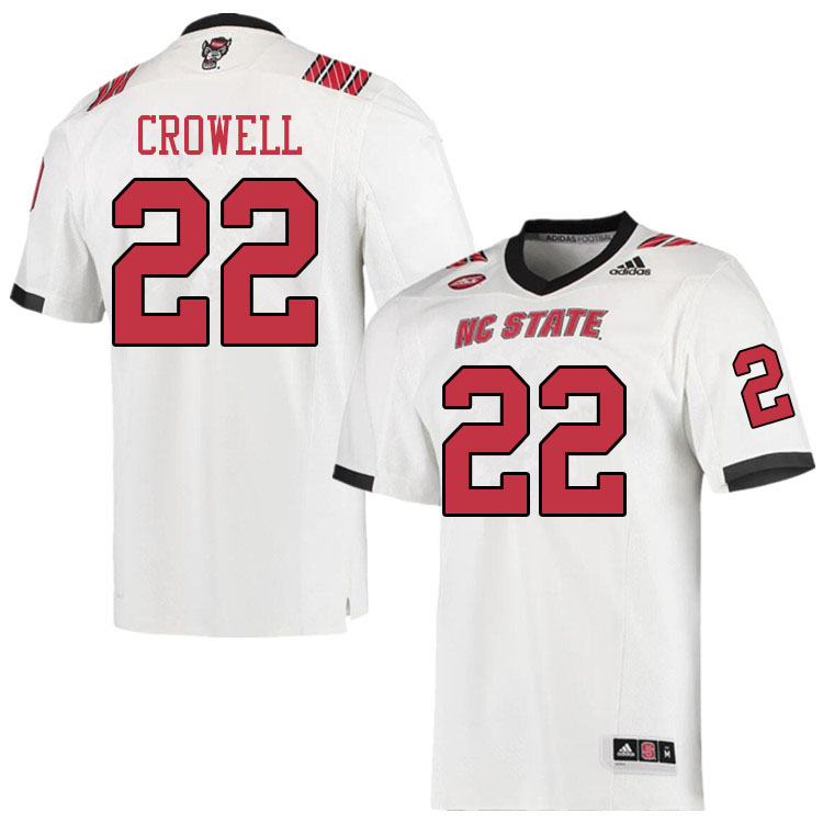 Men #22 Micah Crowell NC State Wolfpack College Football Jerseys Sale-White